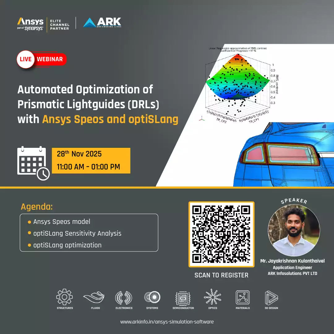 Automated Optimization of Prismatic Lightguides (DRLs) with Ansys Speos and optiSLang webinar