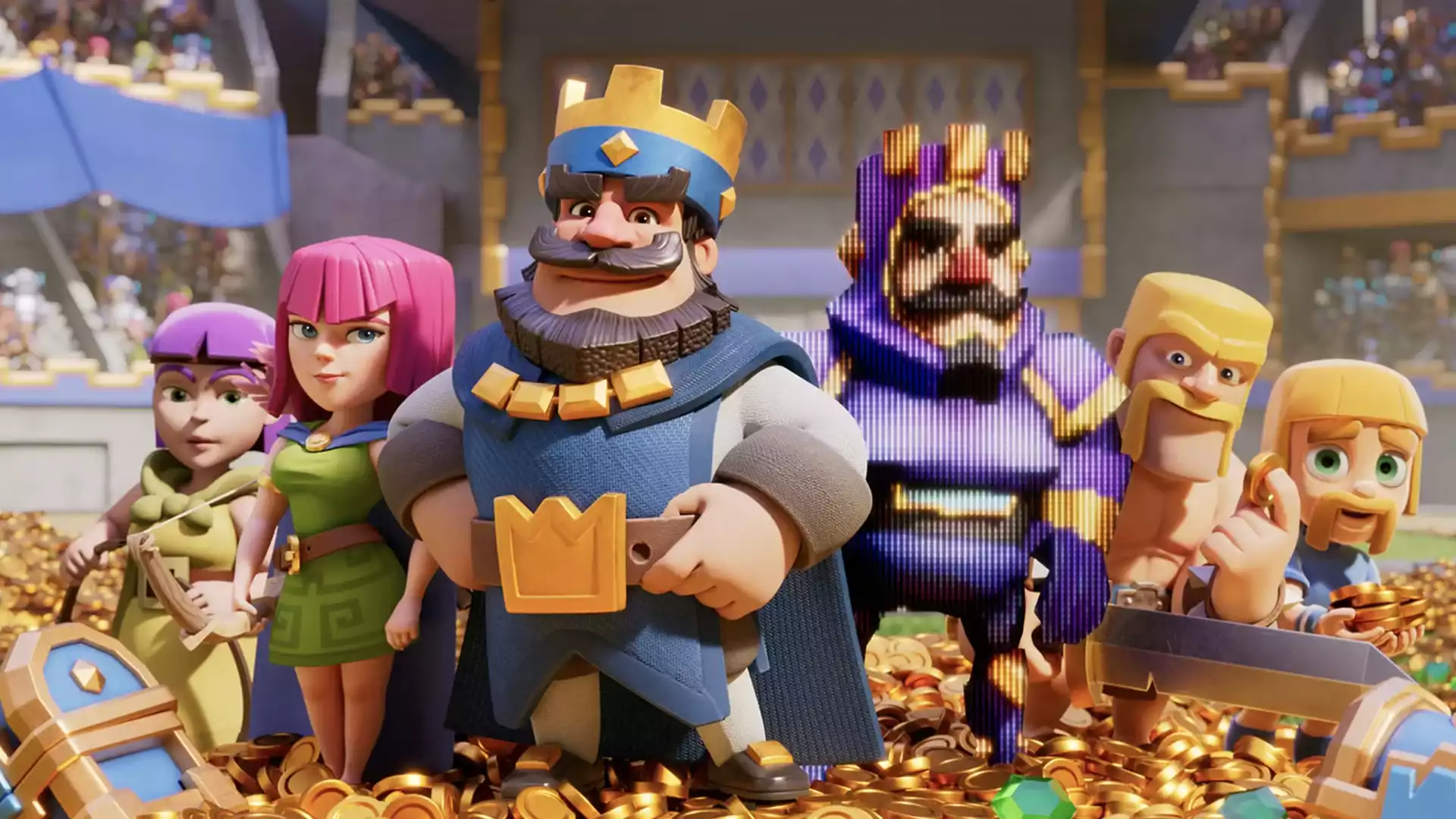 Stylised game characters animated using Cinema 4D rigging and animation tools