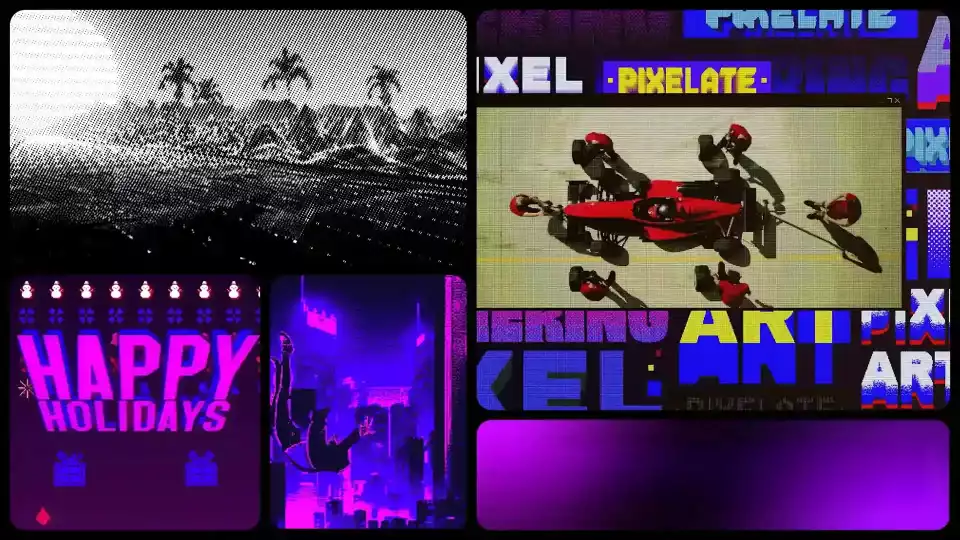 Universe plugin transition and title effects applied to a video timeline