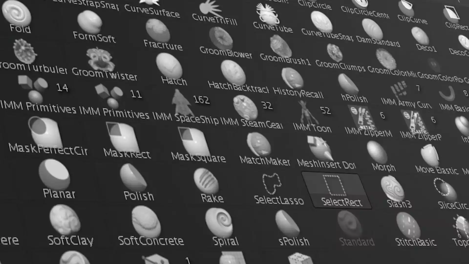 ZBrush dynamic brush system for digital sculpting