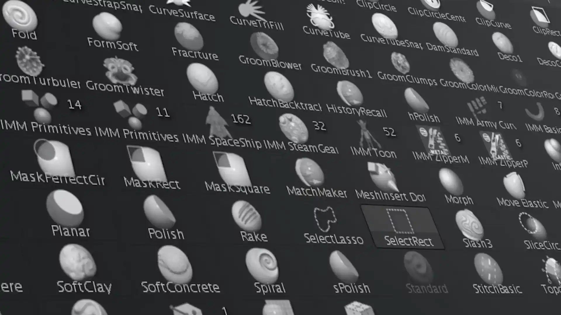 ZBrush dynamic sculpting brush system for digital sculpting