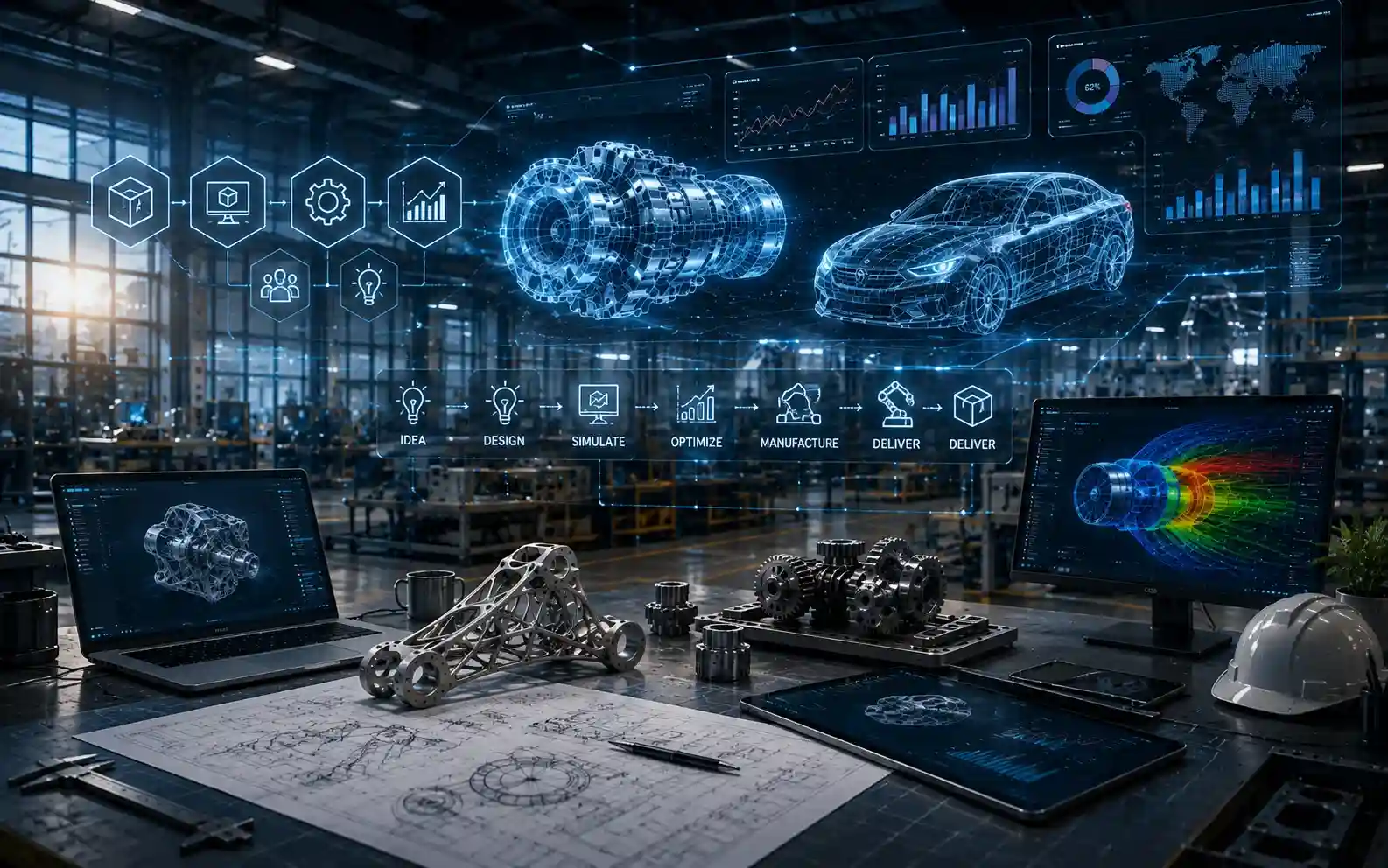 Digital manufacturing with 3D printing and engineering simulation